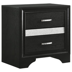 Miranda Black 4-piece Eastern King Bedroom Set with Panel Bed - Ornate Home