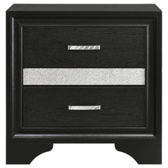 Miranda Black 4-piece Eastern King Bedroom Set with Panel Bed - Ornate Home