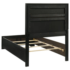 Miranda Black 5-piece Twin Bedroom Set with Panel Bed - Ornate Home
