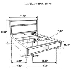 Miranda Black California King Panel Bed - Ornate Home