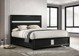 Miranda Black Eastern King Panel Bed - Ornate Home