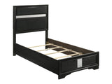 Miranda Black Twin Panel Bed - Ornate Home