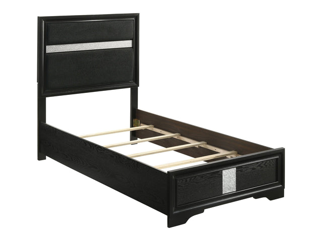 Miranda Black Twin Panel Bed - Ornate Home
