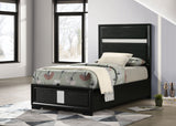 Miranda Black Twin Panel Bed - Ornate Home