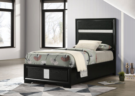 Miranda Black Twin Panel Bed - Ornate Home