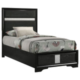 Miranda Black Twin Panel Bed - Ornate Home