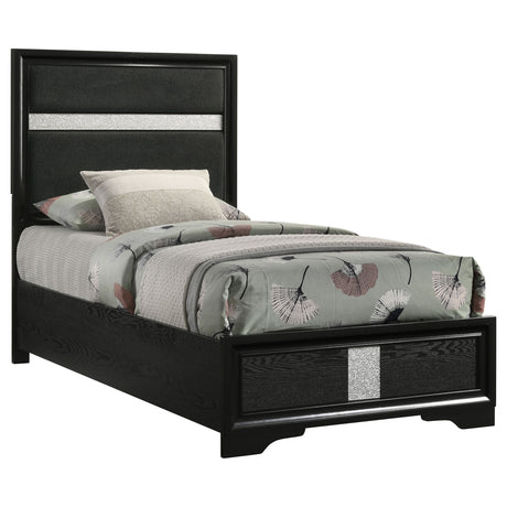 Miranda Black Twin Panel Bed - Ornate Home