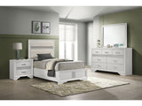 Miranda White 4-piece Twin Bedroom Set with Panel Bed - Ornate Home