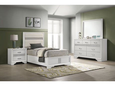 Miranda White 4-piece Twin Bedroom Set with Panel Bed - Ornate Home