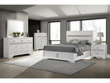 Miranda White 5-piece Eastern King Bedroom Set with Panel Bed - Ornate Home