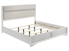 Miranda White Eastern King Panel Bed - Ornate Home