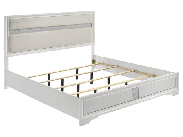 Miranda White Eastern King Panel Bed - Ornate Home