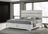 Miranda White Eastern King Panel Bed - Ornate Home