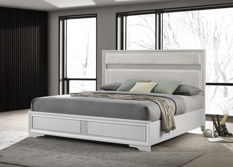 Miranda White Eastern King Panel Bed - Ornate Home