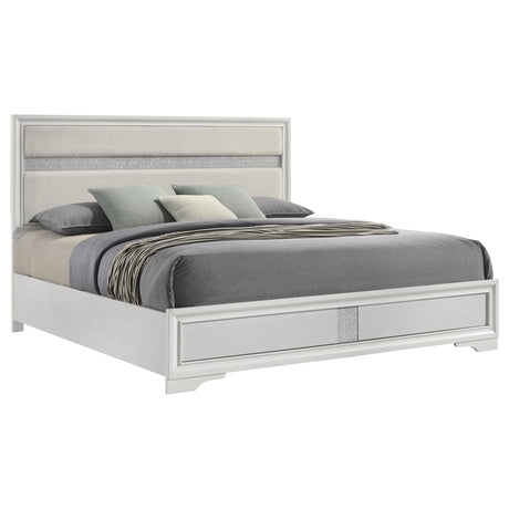 Miranda White Eastern King Panel Bed - Ornate Home