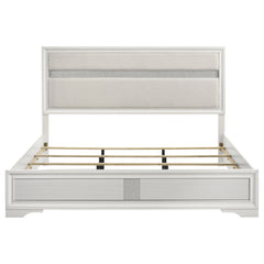 Miranda White Eastern King Panel Bed - Ornate Home