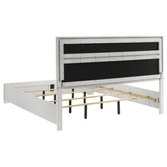 Miranda White Eastern King Panel Bed - Ornate Home