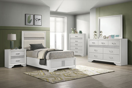 Miranda White Twin Panel Bed - Ornate Home