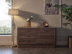 Mirante Walnut 6-Drawer Dresser - Ornate Home