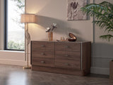 Mirante Walnut 6-Drawer Dresser - Ornate Home
