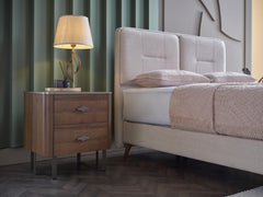 Mirante Walnut Nightstand - Ornate Home