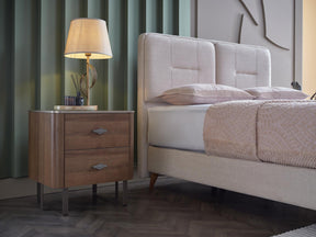 Mirante Walnut Nightstand - Ornate Home