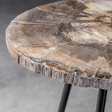 Mircea Black/Woodtone Petrified Wood Accent Table - Ornate Home