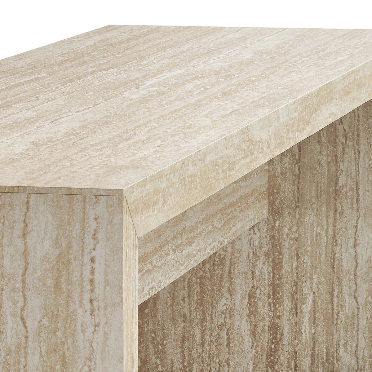 Mirella 62" Faux Travertine Long Bench - Ornate Home
