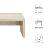 Mirella 62" Faux Travertine Long Bench - Ornate Home