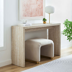 Mirella Faux Travertine Console Table - Ornate Home