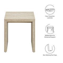 Mirella Faux Travertine Side Table - Ornate Home