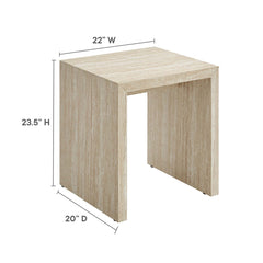 Mirella Faux Travertine Side Table - Ornate Home