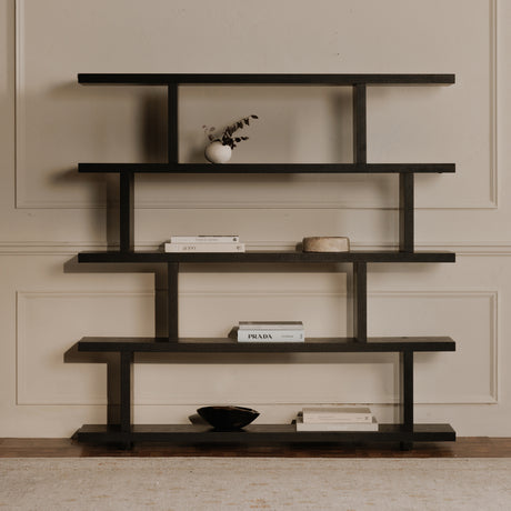 Miri Black Large Shelf - Ornate Home