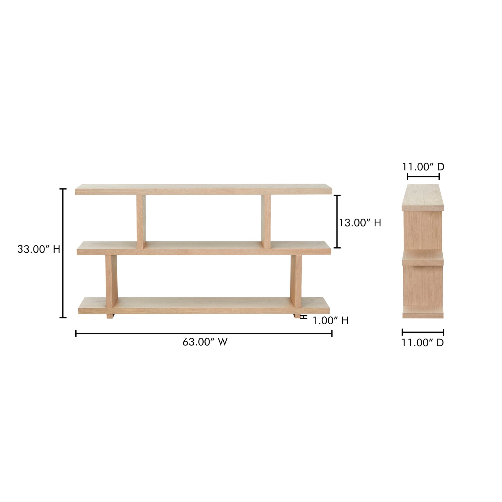 Miri Oak Small Shelf - Ornate Home