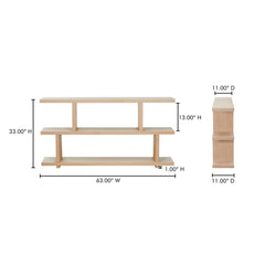 Miri Oak Small Shelf - Ornate Home