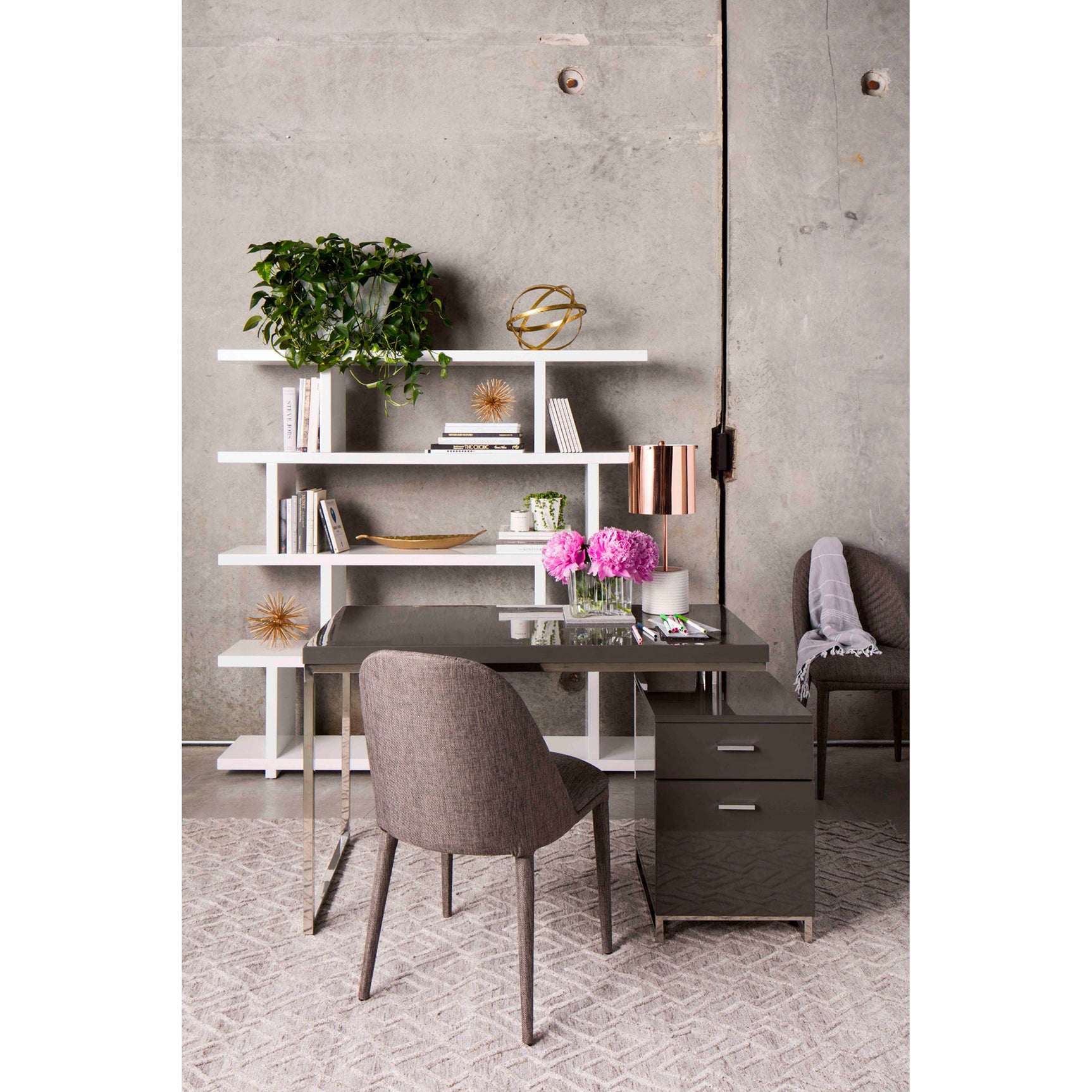 Miri White Large Shelf - Ornate Home