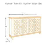 Mirimyn Antique Teal Accent Cabinet w/ 4 Door (Online Special Price) - Ornate Home