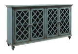 Mirimyn Antique Teal Accent Cabinet w/ 4 Door (Online Special Price) - Ornate Home