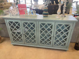 Mirimyn Antique Teal Accent Cabinet w/ 4 Door (Online Special Price) - Ornate Home