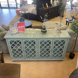 Mirimyn Antique Teal Accent Cabinet w/ 4 Door (Online Special Price) - Ornate Home