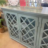 Mirimyn Antique Teal Accent Cabinet w/ 4 Door (Online Special Price) - Ornate Home