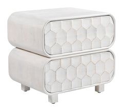 Miro Whitewashed Nightstand - Ornate Home