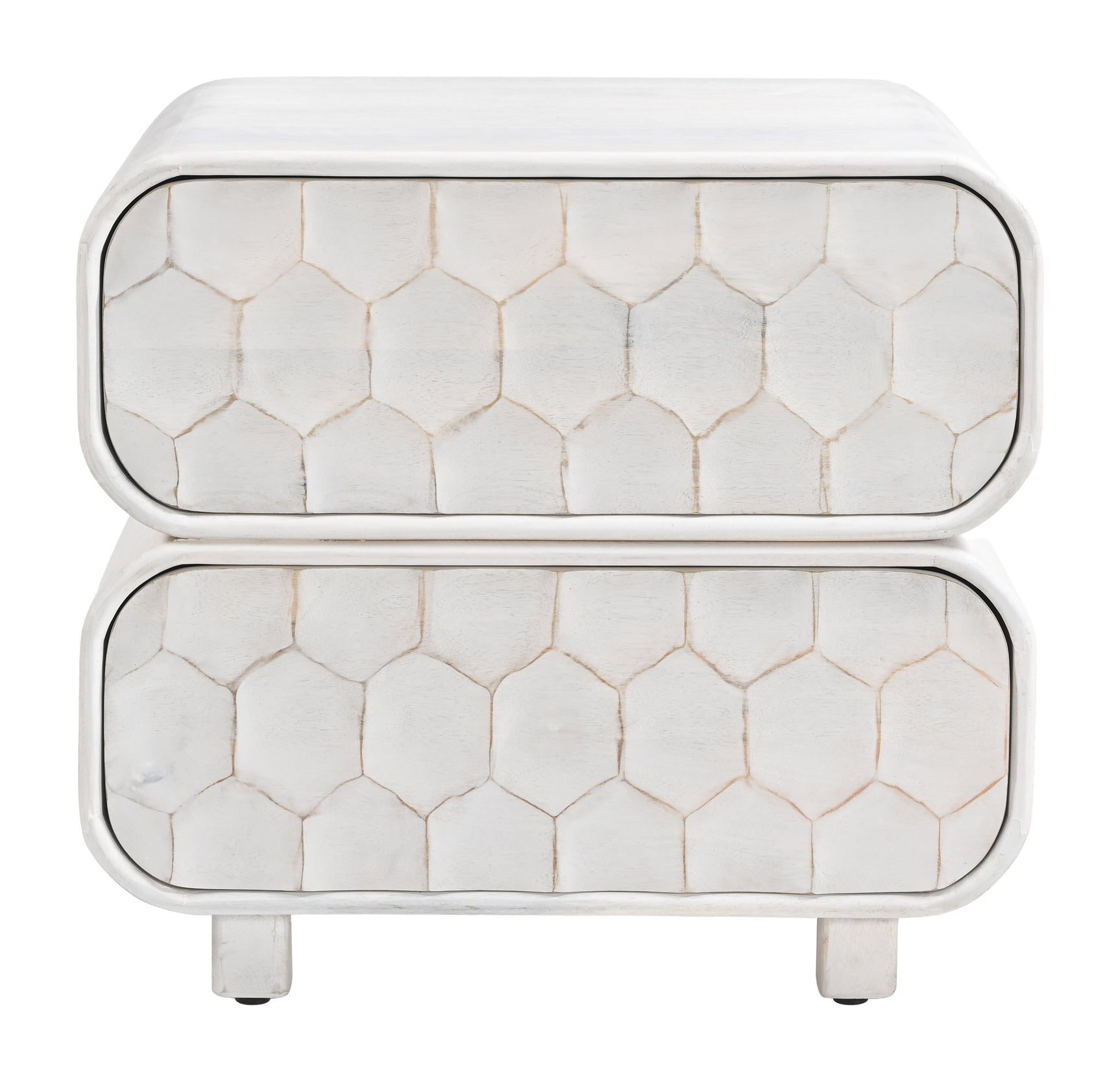 Miro Whitewashed Nightstand - Ornate Home