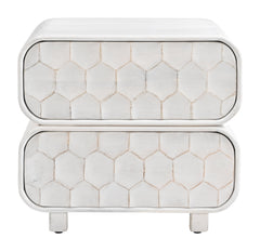 Miro Whitewashed Nightstand - Ornate Home