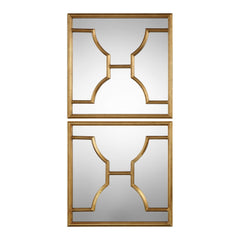 Misa Gold Square Mirrors (Set of 2) - Ornate Home