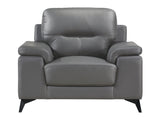 Mischa Dark Gray Leather Armchair - Ornate Home