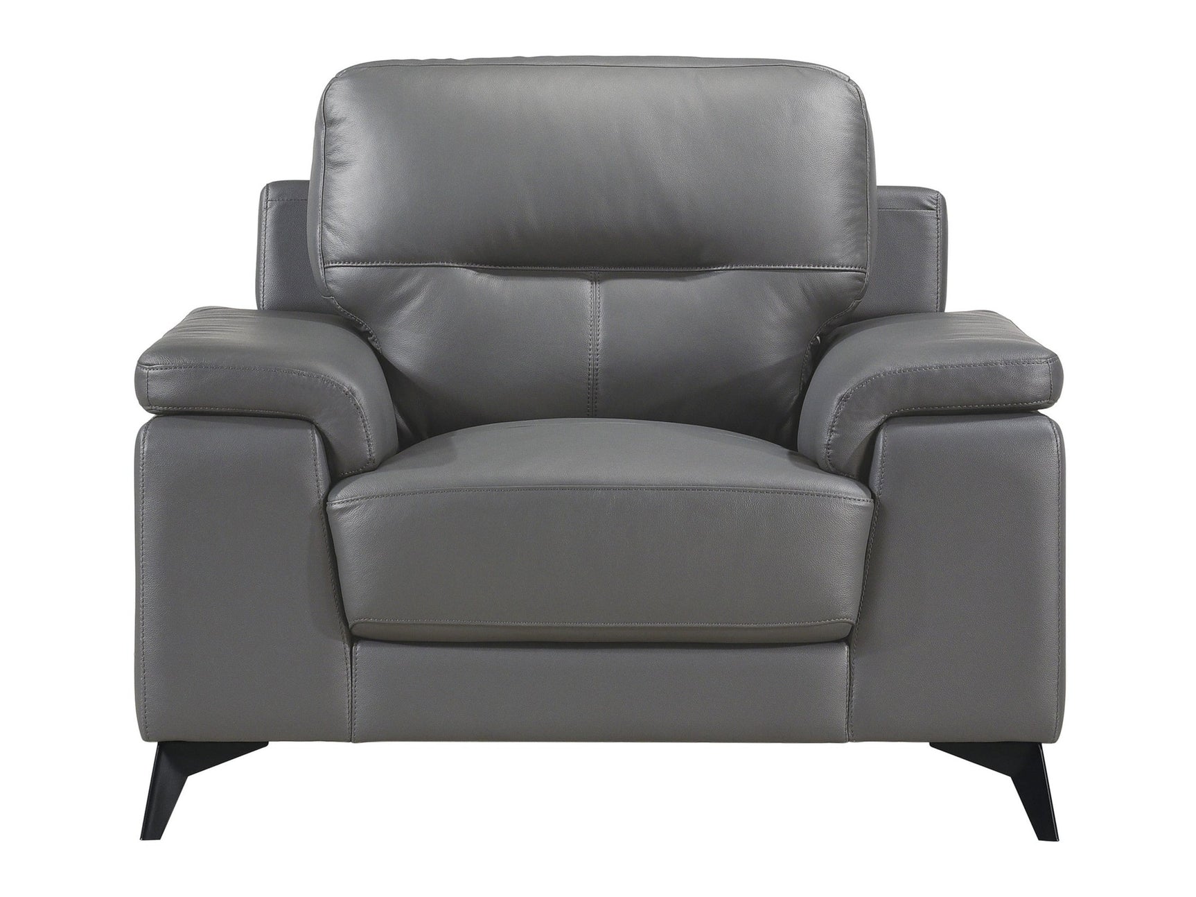 Mischa Dark Gray Leather Armchair - Ornate Home