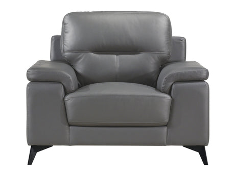 Mischa Dark Gray Leather Armchair - Ornate Home