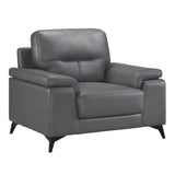 Mischa Dark Gray Leather Armchair - Ornate Home