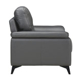 Mischa Dark Gray Leather Armchair - Ornate Home